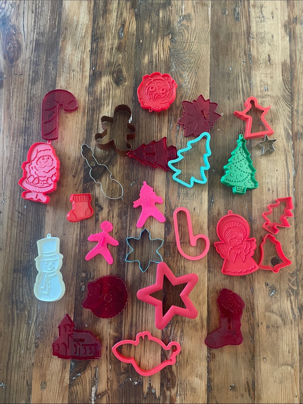 Assorted Kids Holiday Cookie Cutters - Red, Green, White vintage and newer style
